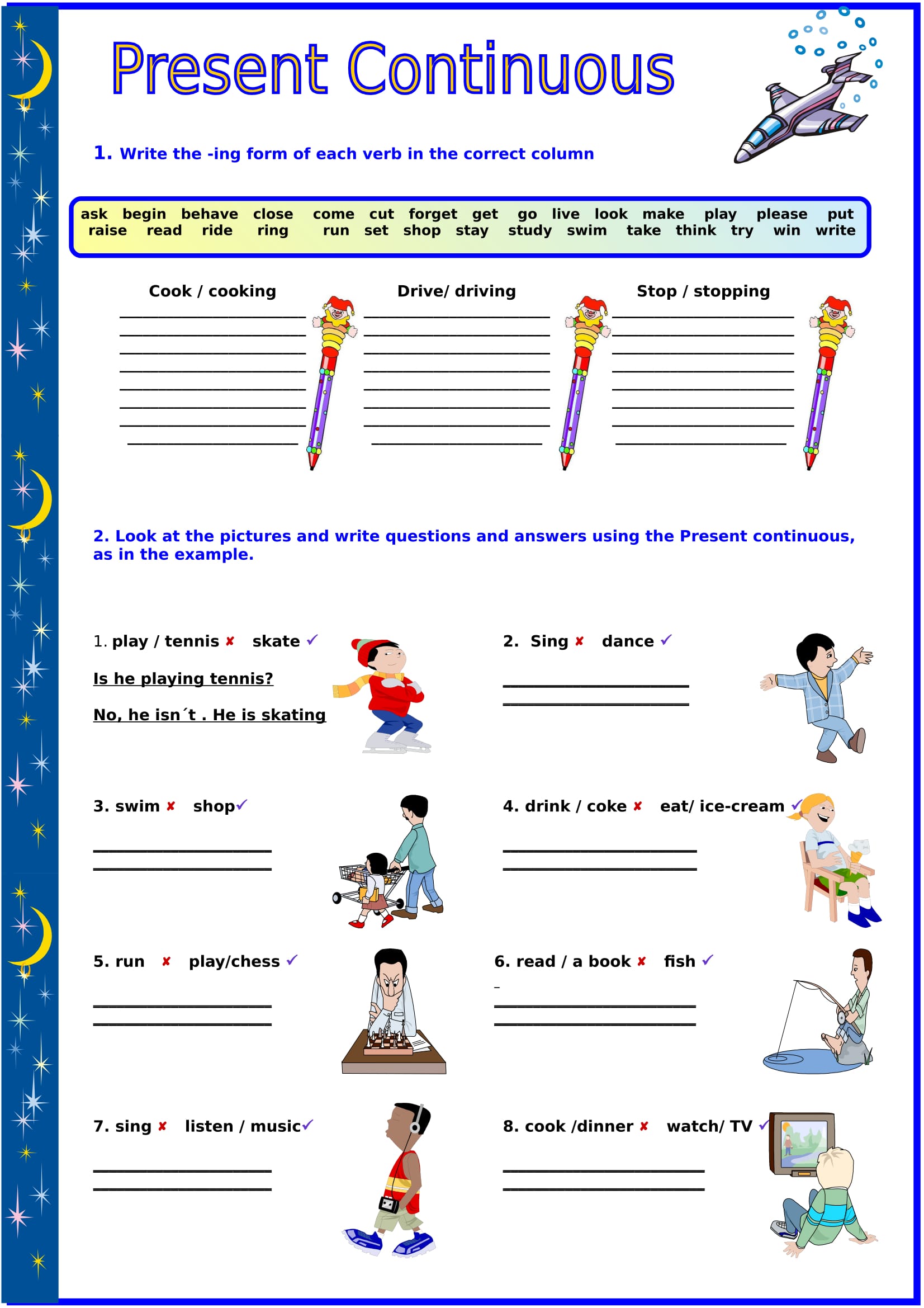 Present continuous weather. Презент континиус Worksheets. Present Continuous упражнения для детей. Рабочий лист present Continuous. Present Continuous Worksheets.